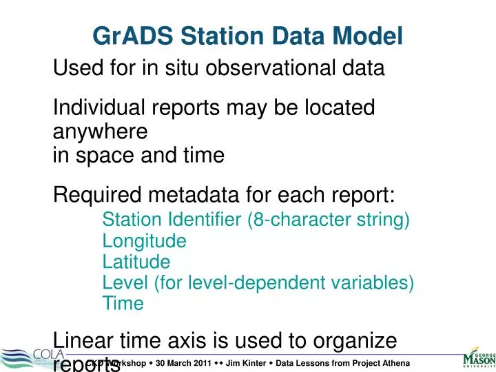 grads station data model