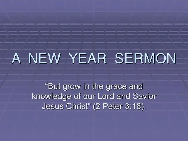 a new year sermon