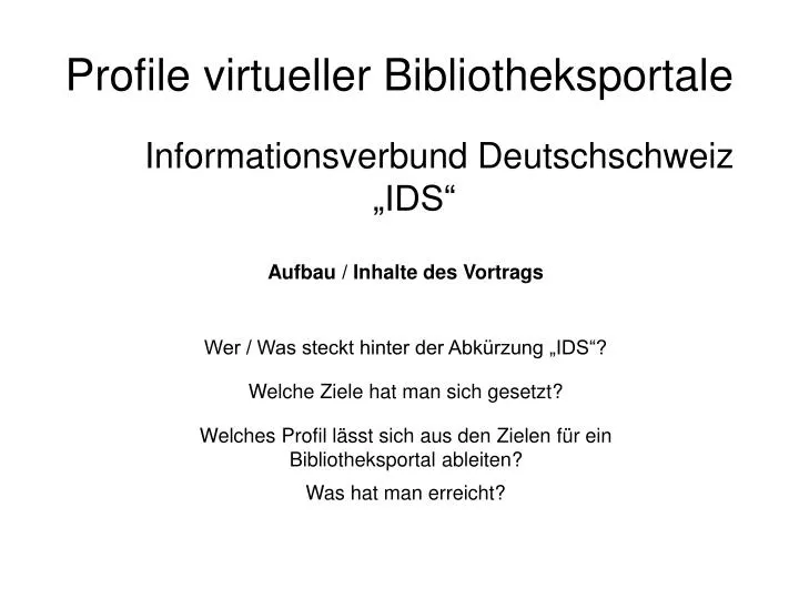 profile virtueller bibliotheksportale