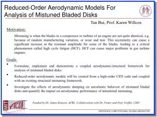 Reduced-Order Aerodynamic Models For Analysis of Mistuned Bladed Disks