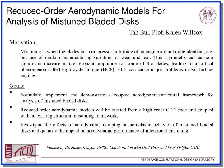 reduced order aerodynamic models for analysis of mistuned bladed disks
