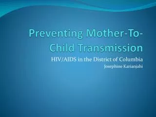 preventing mother to child transmission
