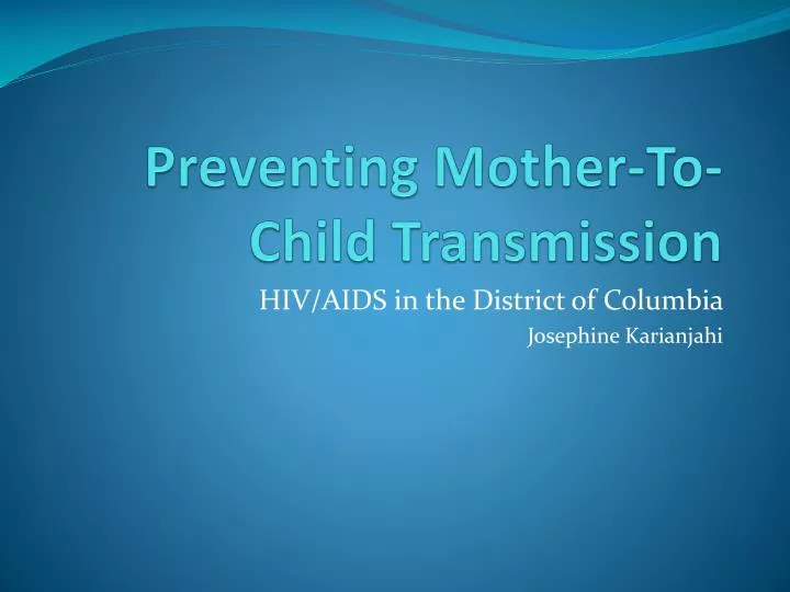 preventing mother to child transmission