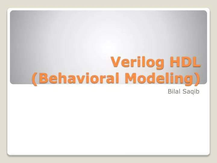 verilog hdl behavioral modeling