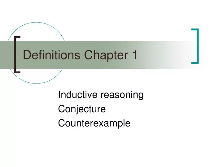 definitions chapter 1