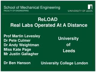 School of Mechanical Engineering FACULTY OF ENGINEERING