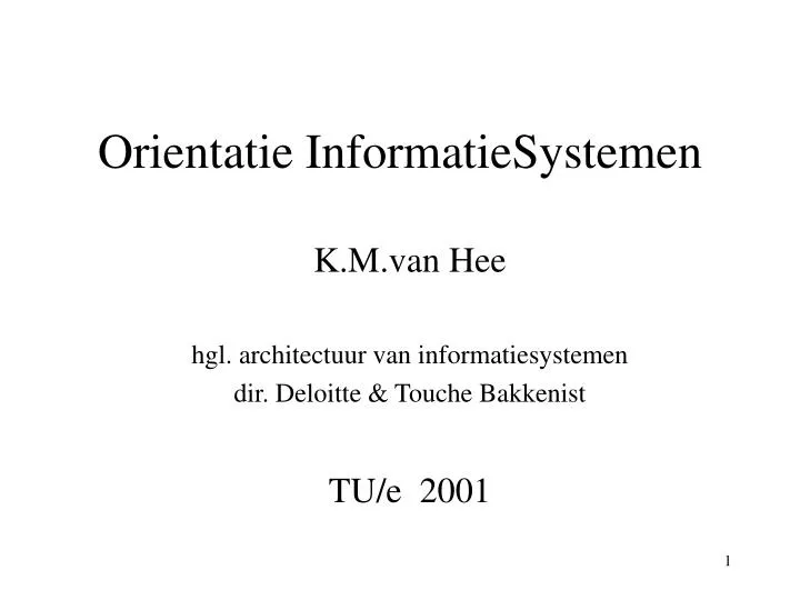 orientatie informatiesystemen