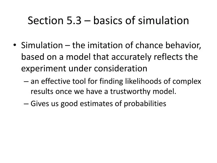 section 5 3 basics of simulation