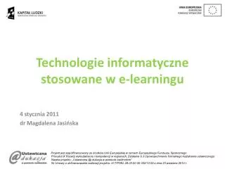technologie informatyczne stosowane w e learningu