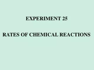 Rates of Chemical Reactions
