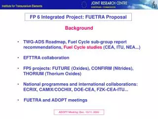 FP 6 Integrated Project: FUETRA Proposal