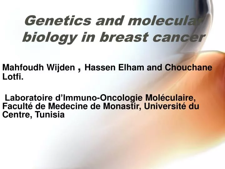 genetics and molecular biology in breast cancer