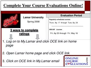 Complete Your Course Evaluations Online!