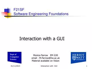 Interaction with a GUI