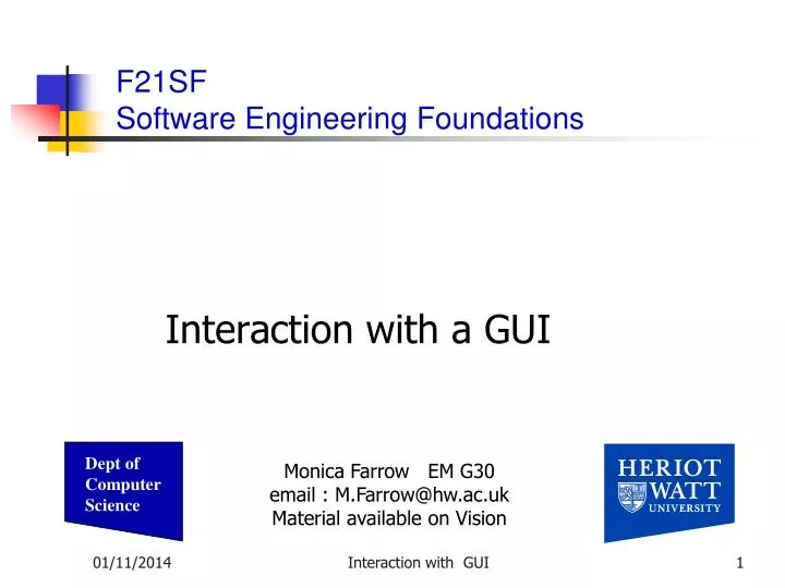 interaction with a gui