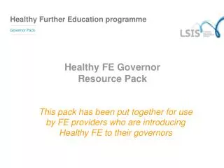 Healthy FE Governor Resource Pack