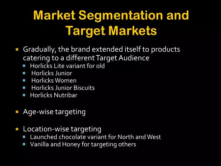 market segmentation and target markets