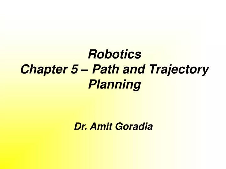 robotics chapter 5 path and trajectory planning