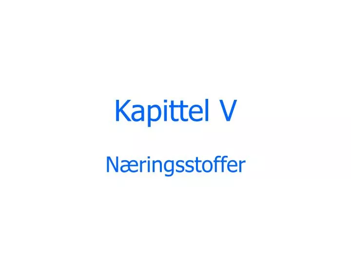 kapittel v