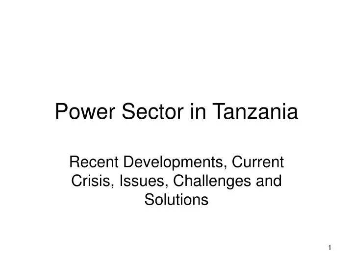 power sector in tanzania
