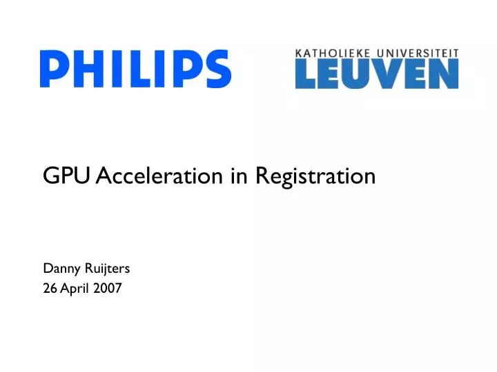 gpu acceleration in registration