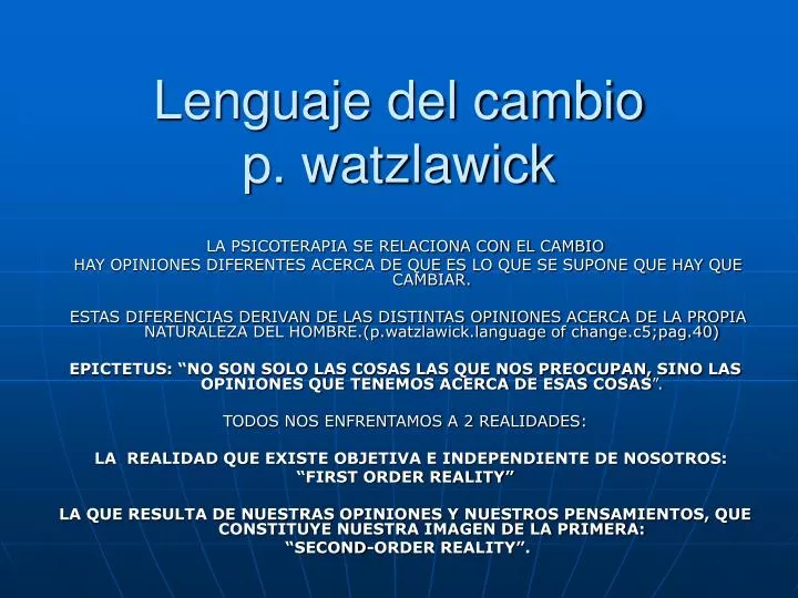lenguaje del cambio p watzlawick