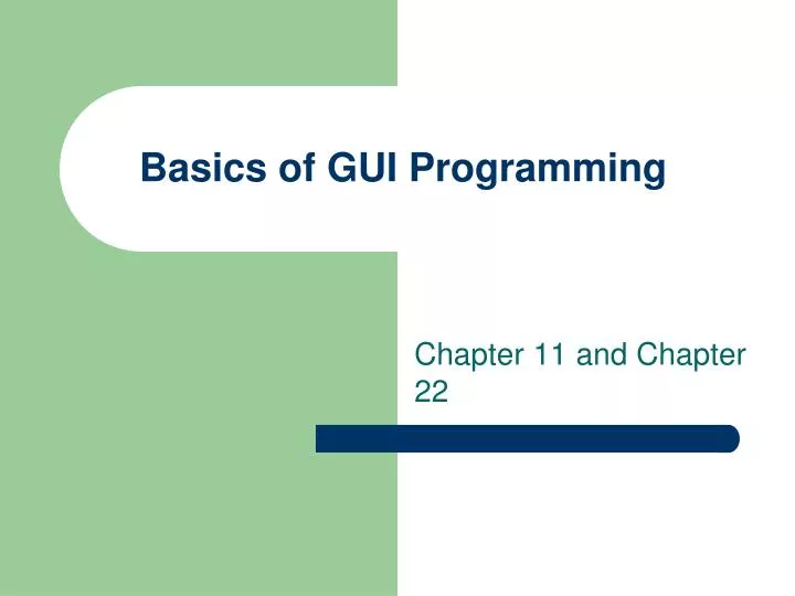 basics of gui programming
