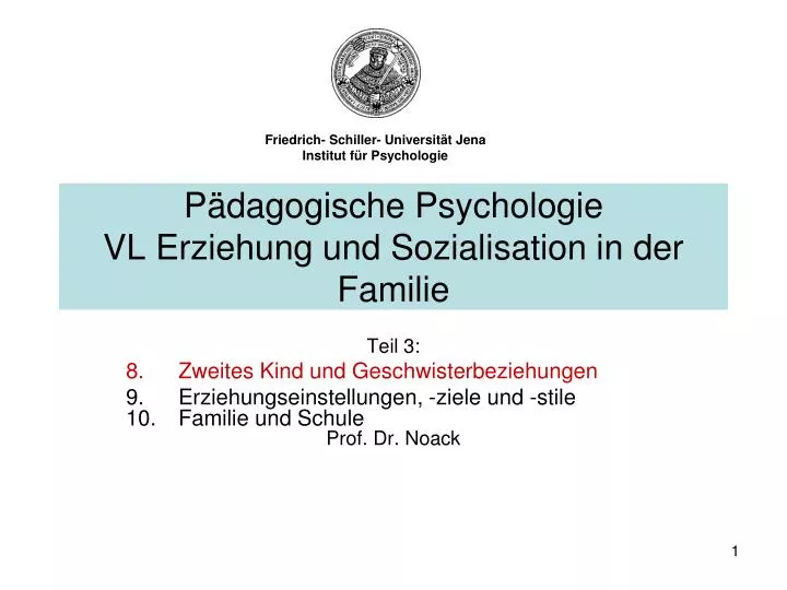 p dagogische psychologie vl erziehung und sozialisation in der familie