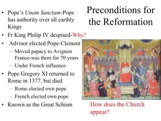 Preconditions for the Reformation