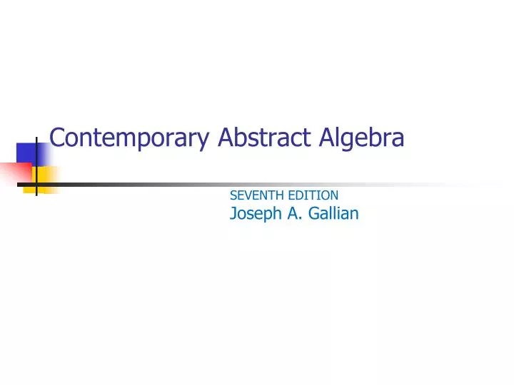 contemporary abstract algebra