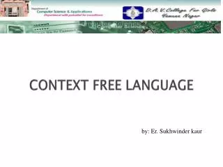 CONTEXT FREE LANGUAGE