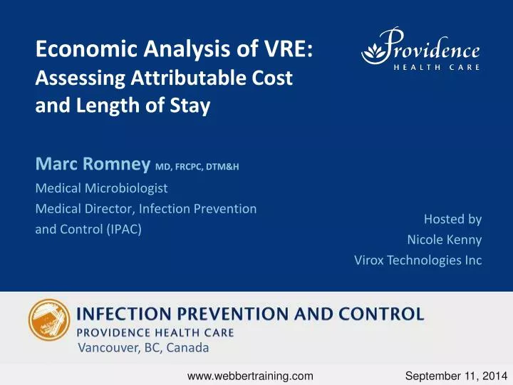 economic analysis of vre assessing attributable cost and length of stay