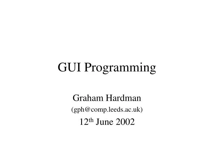 gui programming
