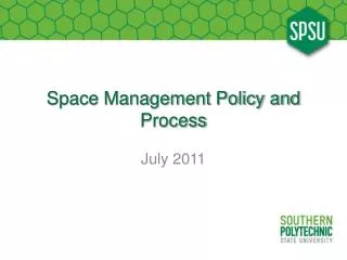 Space Management Policy and Process