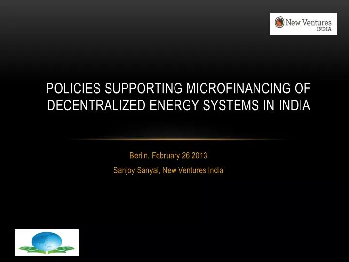policies supporting microfinancing of decentralized energy systems in india