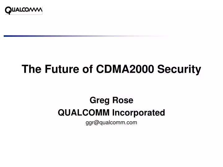 the future of cdma2000 security