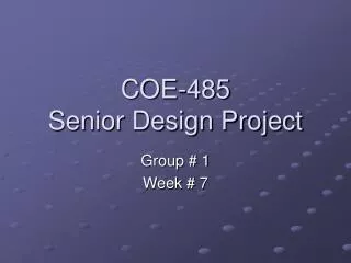 COE-485 Senior Design Project