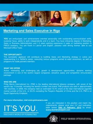 Marketing and Sales Executive in Riga