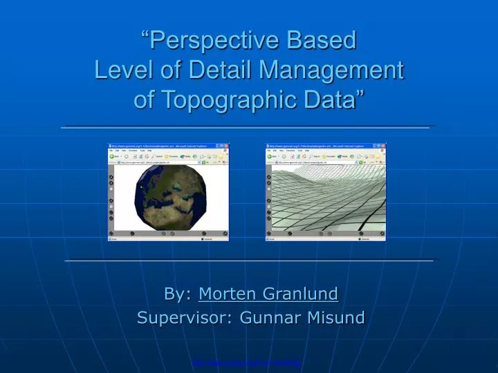 perspective based level of detail management of topographic data