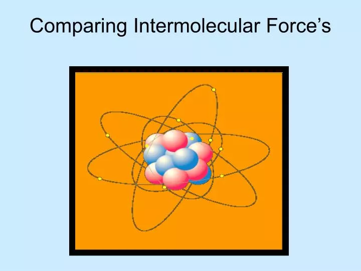 comparing intermolecular force s