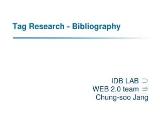 Tag Research - Bibliography