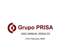 2003 ANNUAL RESULTS