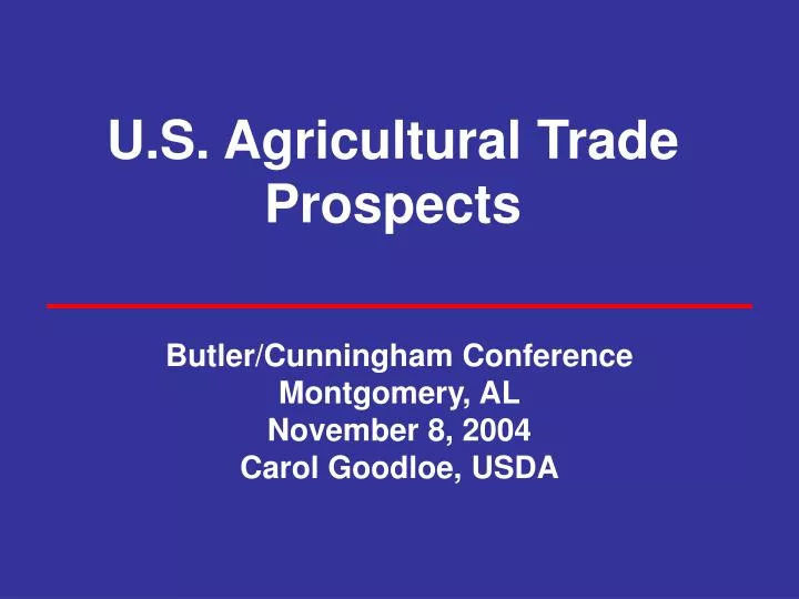 u s agricultural trade prospects