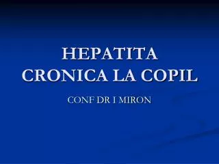 hepatita cronica la copil