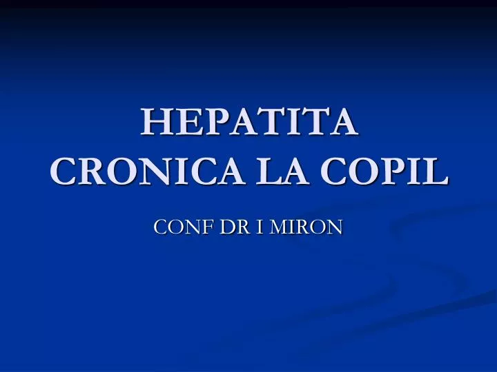 hepatita cronica la copil