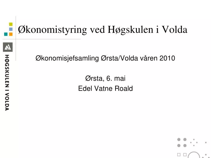 konomistyring ved h gskulen i volda