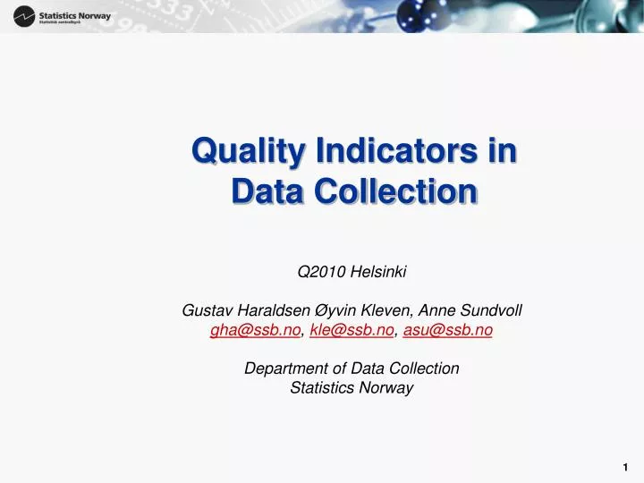 quality indicators in data collection