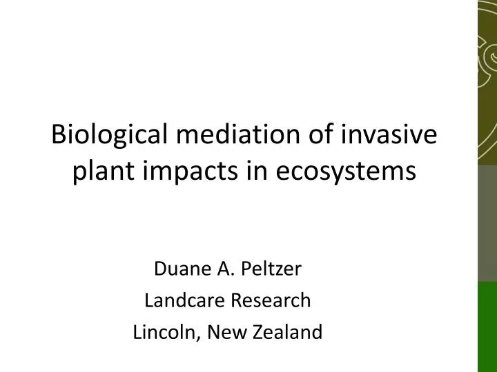 biological mediation of invasive plant impacts in ecosystems