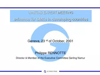 UNCTAD EXPERT MEETING e-finance for SMEs in developing countries