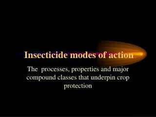 Insecticide modes of action
